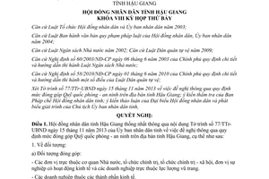 Nghị quyết 26/2013/NQ-HĐND mức đóng góp Quỹ quốc phòng an ninh Hậu Giang
