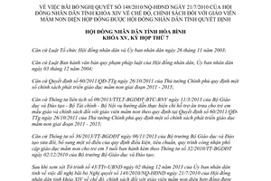 Nghị quyết 74/NQ-HĐND năm 2013 bãi bỏ NQ 148/2010 chế độ chính sách giáo viên mầm non Hòa Bình