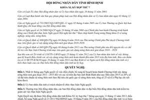 Nghị quyết 23/2013/NQ-HĐND điều chỉnh kế hoạch xây dựng nông thôn mới hoàn thành đến 2015 Bình Định