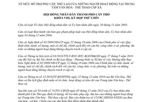 Nghị quyết 13/2013/NQ-HĐND phụ cấp thù lao người hoạt động tại Trung tâm Văn hóa Thể thao xã Cần Thơ