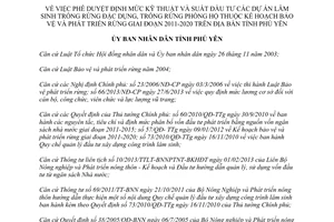 Quyết định 39/2013/QĐ-UBND định mức kỹ thuật đầu tư lâm sinh trồng rừng phòng hộ 2011 2020 Phú Yên