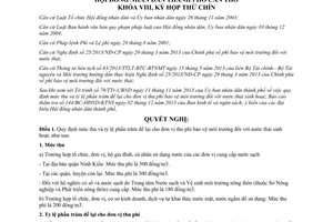 Nghị quyết 08/2013/NQ-HĐND mức thu phí bảo vệ môi trường nước thải sinh hoạt Cần Thơ