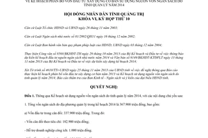 Nghị quyết 22/2013/NQ-HĐND phân bổ vốn đầu tư xây dựng cơ bản Quảng Trị