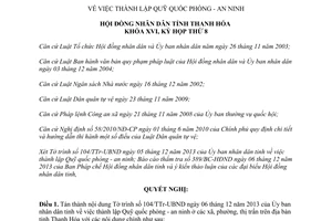 Nghị quyết 64/2013/NQ-HĐND Thành lập Quỹ quốc phòng an ninh Thanh Hóa