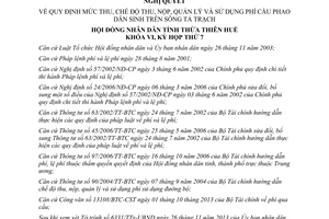 Nghị quyết 18/2013/NQ-HĐND chế độ thu nộp quản lý phí cầu phao dân sinh Thừa Thiên Huế