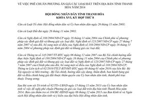 Nghị quyết 66/2013/NQ-HĐND phương án giá đất năm 2014 Thanh Hóa