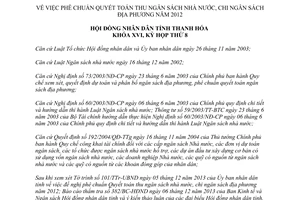 Nghị quyết 61/2013/NQ-HĐND thu ngân sách nhà nước chi ngân sách địa phương năm 2012 Thanh Hóa