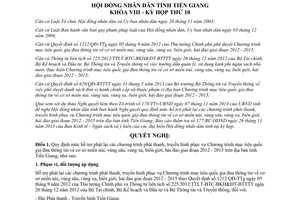 Nghị quyết 65/2013/NQ-HĐND mức hỗ trợ phát lại các chương trình phát thanh 2012 - 2015 Tiền Giang