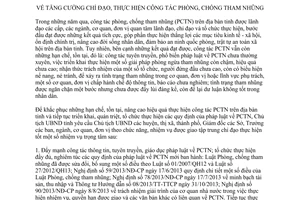 Chỉ thị 23/CT-UBND năm 2013 phòng chống tham nhũng Thanh Hóa