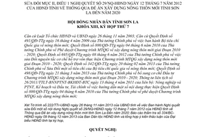 Nghị quyết 63/NQ-HĐND năm 2013 Đề án xây dựng nông thôn mới Sơn La đến 2020