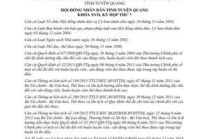 Nghị quyết 33/2013/NQ-HĐND chế độ huấn luyện viên vận động viên mức chi thể thao Tuyên Quang