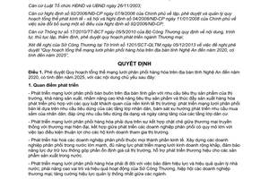 Quyết định 5955/QĐ-UBND năm 2013 Quy hoạch mạng lưới phân phối hàng hóa Nghệ An đến 2020