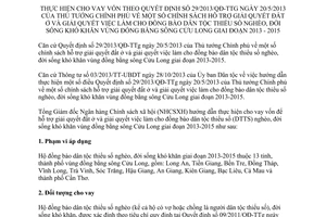 Hướng dẫn 3827/NHCS-TDNN 2013 cho vay vốn dân tộc thiểu số nghèo đồng bằng sông Cửu Long