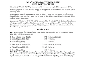 Nghị quyết 75/2013/NQ-HĐND tổng biên chế công chức sự nghiệp năm 2014 Quảng Bình