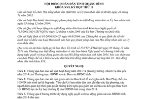 Nghị quyết 77/2013/NQ-HĐND hoạt động giám sát của Hội đồng nhân dân 2014 Quảng Bình