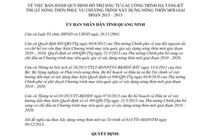 Quyết định 3408/QĐ-UBND năm 2013 hỗ trợ đầu tư hạ tầng xây dựng nông thôn mới Quảng Ninh