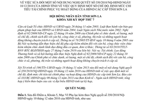 Nghị quyết 58/2013/NQ-HĐND sửa đổi 350/2010/NQ-HĐND chế độ chi tiêu Hội đồng nhân dân Sơn La