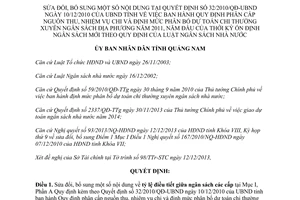 Quyết định 31/2013/QĐ-UBND sửa đổi 32/2010/QĐ-UBND thu chi phân bổ dự toán chi thường xuyên Quảng Nam