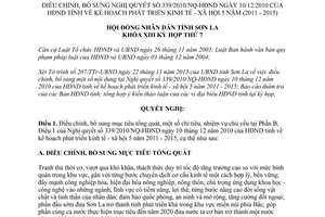 Nghị quyết 51/2013/NQ-HĐND điều chỉnh 339/2010/NQ-HĐND phát triển kinh tế xã hội Sơn La