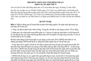 Nghị quyết 49/2013/NQ-HĐND kế hoạch đầu tư phát triển vốn ngân sách tập trung Bình Thuận 2014