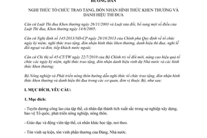 Hướng dẫn 4422/HD-BNN-TCCB nghi thức trao tặng đón nhận khen thưởng danh hiệu thi đua