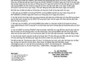 Thông báo 1710/TB-BGDĐT năm 2013 tổ chức lớp tập huấn cán bộ giáo dục