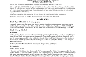 Nghị quyết số 117/2013/NQ-HĐND 2013 Nghệ An số lượng mức phụ cấp người không chuyên trách