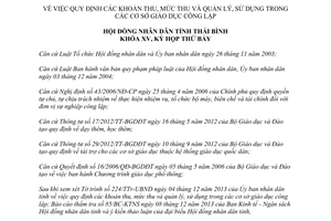 Nghị quyết 23/2013/NQ-HĐND khoản thu mức thu cơ sở giáo dục công lập Thái Bình