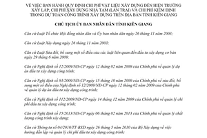 Quyết định 2925/QĐ-UBND năm 2013 chi phí vật liệu xây dựng chi phí kiểm định Kiên Giang