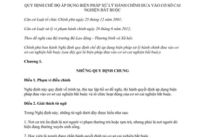 Nghị định 221/2013/NĐ-CP chế độ áp dụng biện pháp xử lý hành chính cơ sở cai nghiện bắt buộc