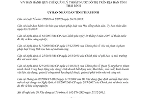 Quyết định 23/2013/QĐ-UBND Quy chế quản lý thoát nước đô thị Thái Bình