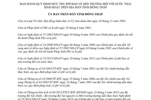 Quyết định 61/2013/QĐ-UBND phí bảo vệ môi trường nước thải sinh hoạt Đồng Tháp