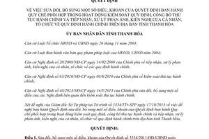 Quyết định 4765/2013/QĐ-UBND phối hợp kiểm soát thủ tục hành chính xử lý phản ánh Thanh Hóa