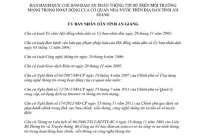 Quyết định 49/2013/QĐ-UBND Quy chế bảo đảm an toàn thông tin số tỉnh An Giang