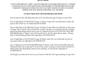 Quyết định 61/2013/QĐ-UBND sửa đổi QĐ 61 cán bộ nghỉ hưu không chuyên trách Hồ Chí Minh