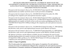 Joint circular 214/2013/TTLT-BTC-BCA detailing implementation Decree No. 130/2006/ND-CP