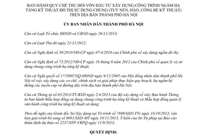 Quyết định 72/2013/QĐ-UBND Quy chế thu hồi vốn đầu tư xây dựng hạ tầng kỹ thuật đô thị Hà Nội