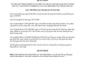 Quyết định 2058/QĐ-HQHN 2013 nhiệm vụ Chi cục Hải quan quản lý hàng Đầu tư Gia công Hà Nội