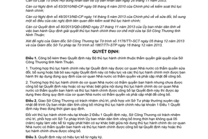 Quyết định 2755/QĐ-UBND năm 2013 công bố Bộ thủ tục hành chính Sở công thương Ninh Thuận