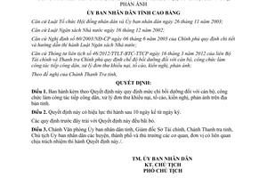 Quyết định 28/2013/QĐ-UBND mức chi bồi dưỡng cán bộ công chức tiếp công dân xử lý đơn thư Cao Bằng