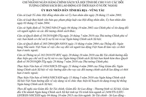 Quyết định 54/2013/QĐ-UBND sử dụng ngân sách tỉnh cho vay lao động nước ngoài Bà Rịa Vũng Tàu