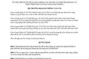 Quyết định 4403/QĐ-BGTVT năm 2013 Đề án huy động nguồn lực đầu tư phát triển hạ tầng giao thông