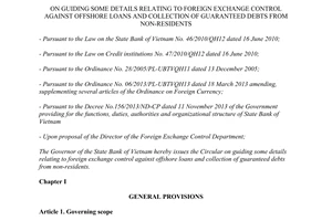 Circular No. 37/2013/TT-NHNN foreign exchange offshore loans collection guaranteed debts from non-residents