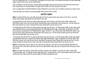 Quyết định 4129/QĐ-NHCS 2013 thủ tục giải quyết công việc cho tổ chức cá nhân thuộc Ngân hàng Chính sách
