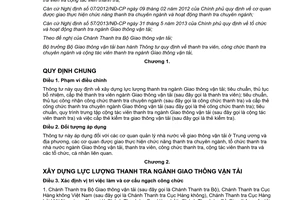 Thông tư 68/2013/TT-BGTVT thanh tra viên công chức thanh tra cộng tác viên thanh tra GTVT