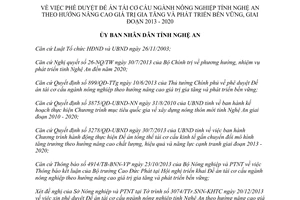Quyết định 6593/QĐ-UBND năm 2013 Đề án tái cơ cấu ngành nông nghiệp Nghệ An 2013 – 2020