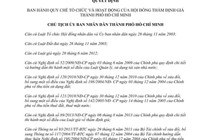 Quyết định 7285/QĐ-UBND 2013 Quy chế tổ chức hoạt động Hội đồng Thẩm định giá Hồ Chí Minh