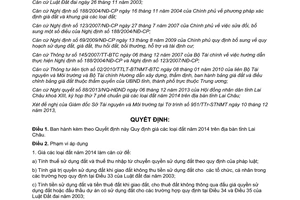 Quyết định 37/2013/QĐ-UBND Quy định giá đất năm 2014 Lai Châu