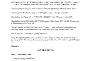 Thông tư 37/2013/TT-NHNN hướng dẫn quản lý ngoại hối vay ra nước ngoài thu hồi nợ bảo lãnh