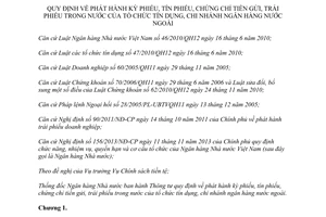 Thông tư 34/2013/TT-NHNN phát hành kỳ phiếu tín phiếu trái phiếu trong nước tổ chức tín dụng